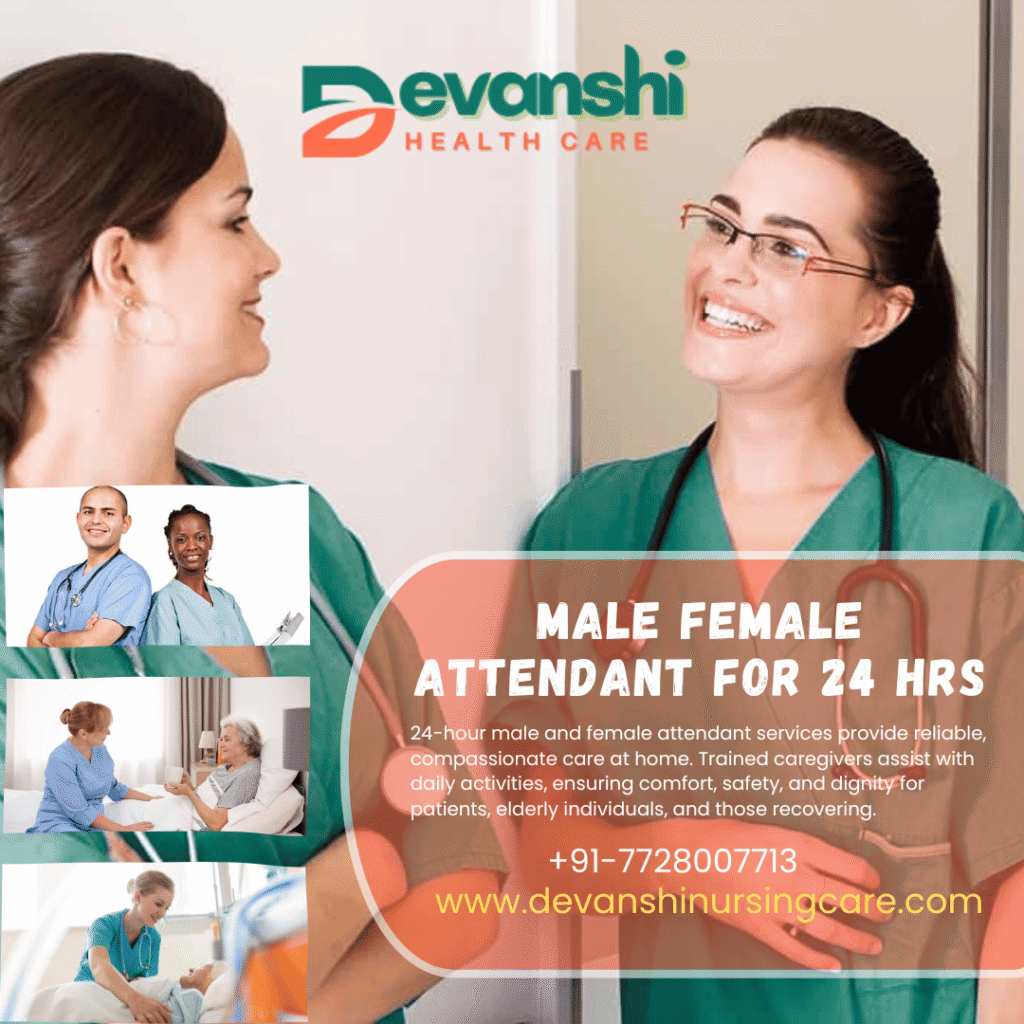 Male Female Attendant for 24 Hrs in Sector 13 Vasundhara Ghaziabad